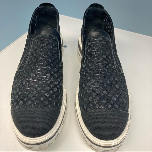 PERTINI Sz 39 Slip-On Comfort Platform Leather Top Mesh Design Slip On Loafers - Picture 2 of 7